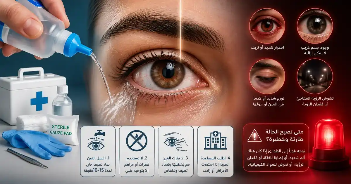 إسعافات أولية لإصابات العين ومتى تصبح الحالة طارئة وخطيرة
